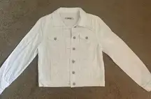 Refuge White Distressed Denim Jean Jacket, Size M