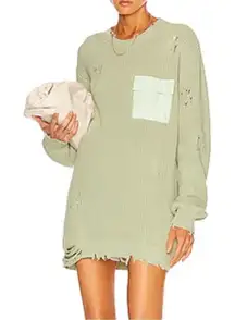SER.O.YA Distressed Oversized Devin Sage Cotton Sweater(Size XXS)