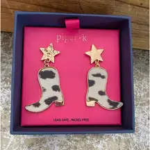 PIPER K  “KICKIN UP THE DUST” COWBOY PIERCED BOOT EARRINGS NEW