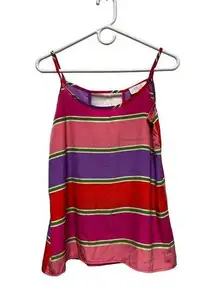 Peach Love Tank Top Women's‎ Size M Blouse Sleeveless Stripes Multi Pinks BMB-C