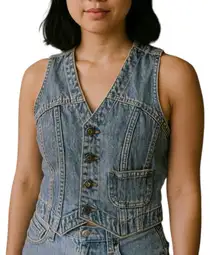 Vintage County Seat Denim Vest Made in USA – Fitted Y2K Western Jeanwear