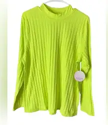 Yellow Ribbed Long Sleeve Hoodie