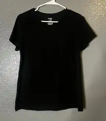 Women’s Black Semi Fitted Active T-Shirt Basic Workout Top Danskin L