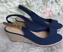 Tommy Hilfiger casual classy espadrilles wedge shoes sz 9