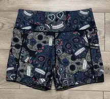 CVG Constantly Varied Gear High Rise Side Pocket Training Shorts Skull Print M