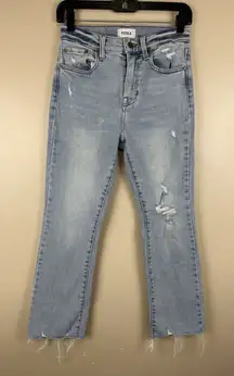Pistola Women’s High Rise Cropped Denim Jeans Light Wash Raw Hem Size 26