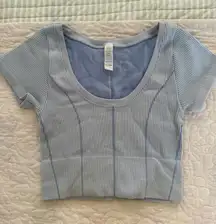 Aerie OFFLINE cropped blue top