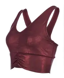 NWT - Lux Cracked Faux Leather Racerback Bra Top.