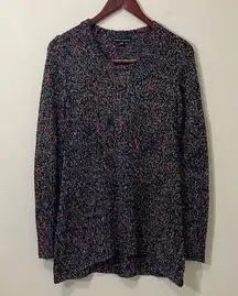 Como Black Women’s Long Loose Knit Sweater Size Small