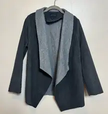 NWT Dictionary Women’s Jacket Sweater Cardigan Open Gray Polyester‎ Size Large
