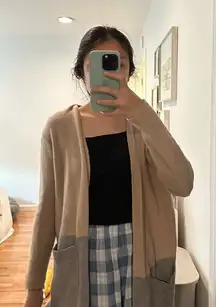 Madewell Cream and Gray Cozy Cardigan Sweater