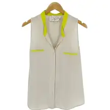 Rory Beca Silk Sleeveless Button Up Blouse - L