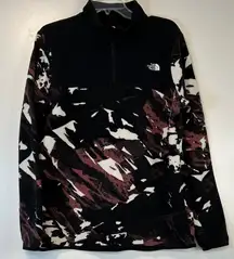 The North Face Black and Burgundy TKA Glacier 1/4 zip fleece pullover Women’s XL