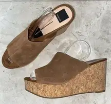 Dolce Vita Brown‎ Suede Peep Toe Wedge Sandals WOMENS SIZE 8