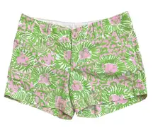 Lilly Pulitzer The Callahan Shorts Sunnyside Lions Cabana Pink Green Size 4