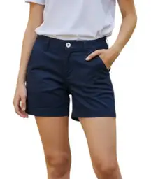 Cato Contemporary Blue Chino Shorts Size 6 NWT Business Casual Cotton Blend