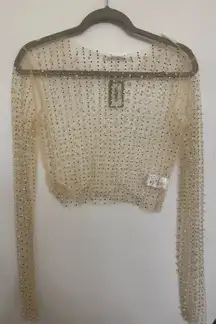 Vestique Top Sheer Top With Pearls