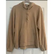 Anthropologie Daily Practice Hoodie Sz Small Brown Sweatshirt Double Cuff Soft