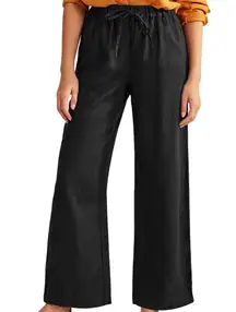 Boden 100% Linen Wide Leg Pants Drawstring Ankle Summer Casual Brown 14L 38"x34"