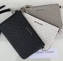 MK Medium Triple Pouch Crossbody - Black Multi