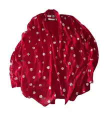 Susan Graver Red Lace Cardigan Jacket and Tank Set Size Small - 3 Piece Set