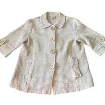 Focus Casual Life Long Sleeve Cardigan Shacket Waffle Tan Lagenlook Womens S