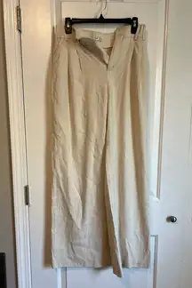 Stradivarius wide leg linen pants size 4