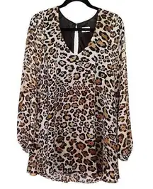 Show Me Your Mumu Donnie dress rare jaguar print mini swing dress long sleeves