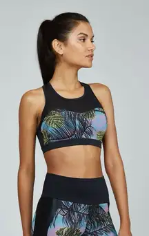 Noli Yoga Juliet Sports Bra in Nube Tropical Print Mesh Small