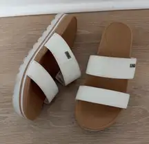 Women’s Reef Cushion Vista Hi Slides Slip On Sandals White Cloud Size 10