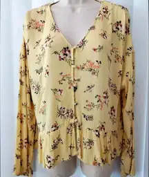 Hippie Rose Floral Yellow Women's Top