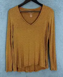 American eagle top womens XS burnt‎ orange striped soft & sexy slub oversized