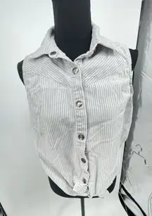 Lone star sleeveless jean strip shirt‎ size large