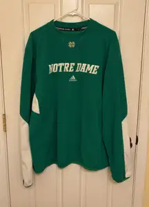 Notre Dame Fighting Irish Green Adidas College Pullover Crewneck Sweater 