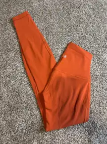Orange Lululemon Leggings Burnt Align