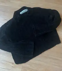 black cropped turtleneck sweater