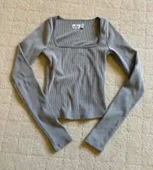 Hollister Ribbed Seamless Fabric Square-Neck Top