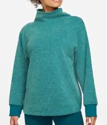 Nike therma-fit yoga luxe teal textured pull over cowl neck 1X‎