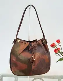 Vintage snakeskin hobo bag.