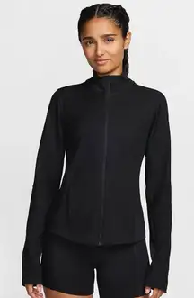 Nike One Rib Women's Dri-FIT Full-Zip Mid Layer, Black,‎ XL Running Jacket