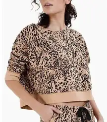 JENNI Animal Print Cotton French Terry Lounge Sweatshirt NWT Small