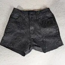 Vibrant Black Studded Women's Shorts Size 3