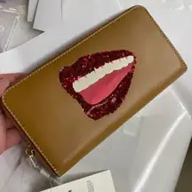 Coach Tom Wesselmann Lip Motif Accordion Zip Wallet