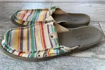 Sanuk Shoes Sandals You Got My Back Blanket Rainbow Stripe size 9 Slip On Canvas