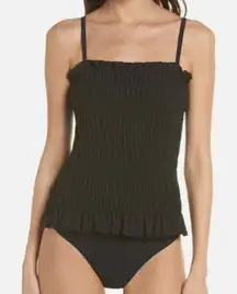 TORY BURCH NWT $258 Costa smocked one piece swimsuit XS
