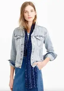 J. Crew Distressed Denim Jacket Jean Calyer Distressed Womens Size Small