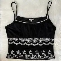 XOXO Y2K Crop Tank Top Large Black & White