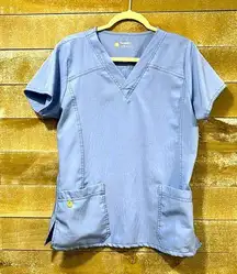 Wonder wink four stretch blue scrub top with pockets size M