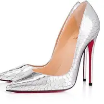 Christian Louboutin  | Silver Crackled So Kate Pump