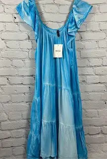 Raviya Women's Swim Tiered Swim Dress Cover-Up Ruffled Straps Tie Dye S NWT